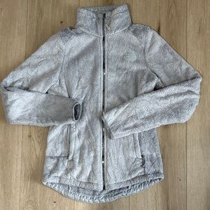 The North Face Osito Fuzzy Women’s Full Zip Fleece Gray Coat Jacket